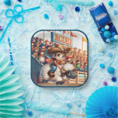 ウエスタンロデオカウボーイマットンバスティング ペーパープレート (パーティー)