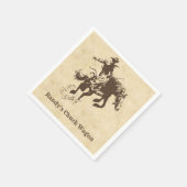 ウエスタンロデオカウボーイ名前をカスタムする スタンダードカクテルナプキン (角)