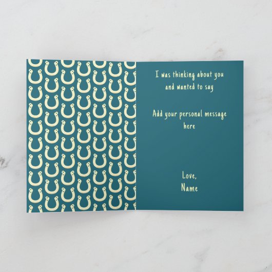 ウエスタンロデオカウボーイ女性のカーボーイカスタムスウィートアート カード (内部)