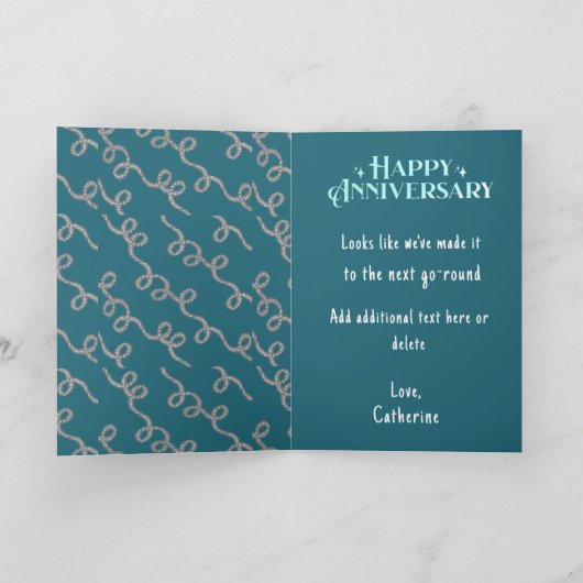 ウエスタンロデオカウボーイ女性のカーボーイカスタム記念日 カード (内部)