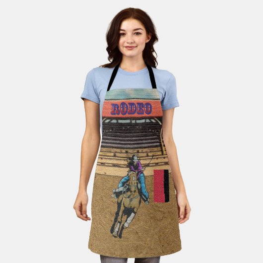 ウエスタンロデオカウボーイ女性のカーボーイバレルレーシングエプロン エプロン (着用した状態)