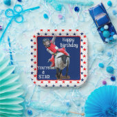 ウエスタンロデオカウボーイ女性のカーボーイマットンバスティングアザ ペーパープレート (パーティー)