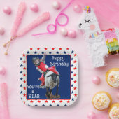 ウエスタンロデオカウボーイ女性のカーボーイマットンバスティングアザ ペーパープレート (パーティー)