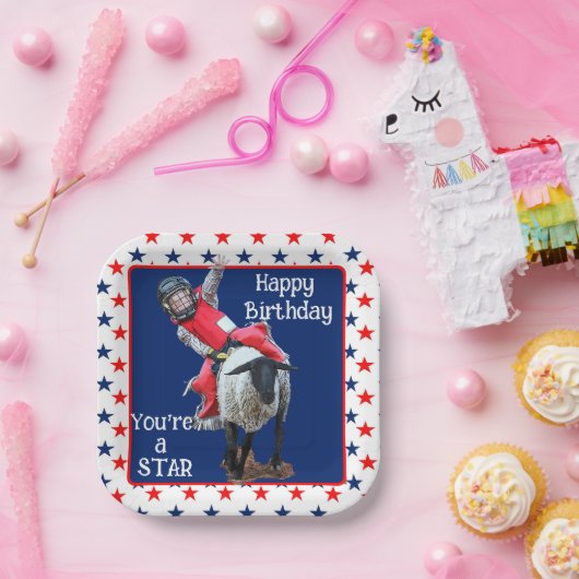 ウエスタンロデオカウボーイ女性のカーボーイマットンバスティングアザ ペーパープレート (パーティー)