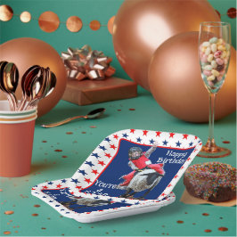 ウエスタンロデオカウボーイ女性のカーボーイマットンバスティングアザ ペーパープレート