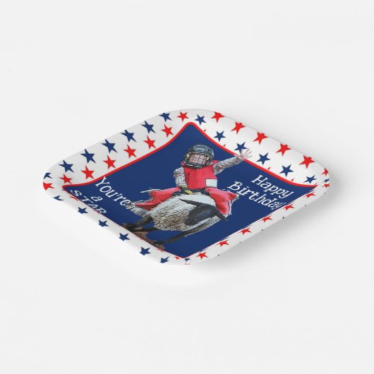 ウエスタンロデオカウボーイ女性のカーボーイマットンバスティングアザ ペーパープレート (傾斜あり)