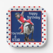 ウエスタンロデオカウボーイ女性のカーボーイマットンバスティングアザ ペーパープレート (正面)