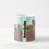 ウエスタンロデオカウボーイ女性のカーボーイマットンブスティング コーヒーマグカップ (中央)