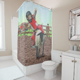 ウエスタンロデオカウボーイ女性のカーボーイマットンブスティング シャワーカーテン