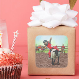 ウエスタンロデオカウボーイ女性のカーボーイマットンブスティング スクエアシール