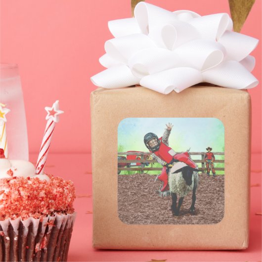 ウエスタンロデオカウボーイ女性のカーボーイマットンブスティング スクエアシール (パーティー)