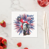 ウエスタンロデオカウボーイ女性のカーボーイマットンブスティング スタンダードカクテルナプキン (インサイチュ)