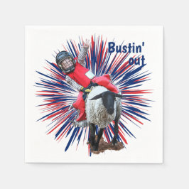 ウエスタンロデオカウボーイ女性のカーボーイマットンブスティング スタンダードカクテルナプキン