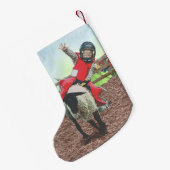 ウエスタンロデオカウボーイ女性のカーボーイマットンブスティング スモールクリスマスストッキング (裏面 (吊り時))