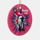 ウエスタンロデオカウボーイ女性のカーボーイマットンブスティング セラミックオーナメント (右)