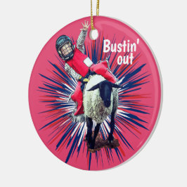 ウエスタンロデオカウボーイ女性のカーボーイマットンブスティング セラミックオーナメント