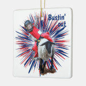 ウエスタンロデオカウボーイ女性のカーボーイマットンブスティング セラミックオーナメント (左)