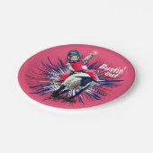 ウエスタンロデオカウボーイ女性のカーボーイマットンブスティング ペーパープレート (アングル)