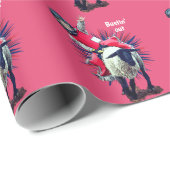 ウエスタンロデオカウボーイ女性のカーボーイマットンブスティング ラッピングペーパー (ロールコーナー)