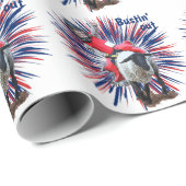 ウエスタンロデオカウボーイ女性のカーボーイマットンブスティング ラッピングペーパー (ロールコーナー)