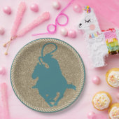 ウエスタンロデオカウボーイ女性のカーボーイロープ ペーパープレート (パーティー)