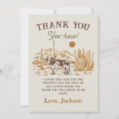 ウエスタンロデオカウボーイ誕生日サンキューカード サンキューカード (正面)