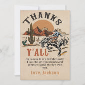 ウエスタンロデオカウボーイ誕生日サンキューカード サンキューカード (正面)