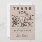 ウエスタンロデオカウボーイ誕生日サンキューカード サンキューカード (正面)