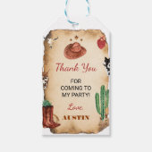 ウエスタンロデオカウボーイ誕生日サンキューユーラベル ギフトタグ (正面)