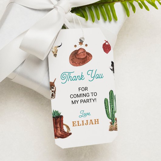 ウエスタンロデオカウボーイ誕生日サンキューユーラベル ギフトタグ