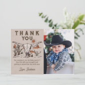 ウエスタンロデオカウボーイ誕生日写真サンキューカード サンキューカード (スタンド正面)