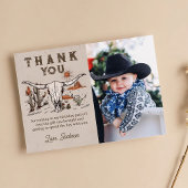 ウエスタンロデオカウボーイ誕生日写真サンキューカード サンキューカード