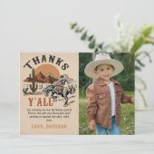 ウエスタンロデオカウボーイ誕生日写真サンキューカード サンキューカード (スタンド正面)