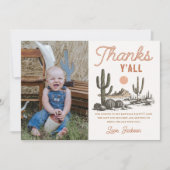 ウエスタンロデオカウボーイ誕生日写真サンキューカード サンキューカード (正面)