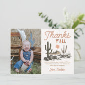 ウエスタンロデオカウボーイ誕生日写真サンキューカード サンキューカード (スタンド正面)