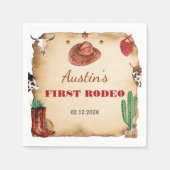 ウエスタンロデオカウボーイ誕生日 スタンダードカクテルナプキン (正面)