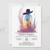 ウエスタンロデオカウボーイ誕生日 招待状 (正面)