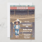 ウエスタンロデオカウボーイ/女性のカーボーイパーソナライズされた誕生日 招待状 (正面)
