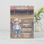 ウエスタンロデオカウボーイ/女性のカーボーイパーソナライズされた誕生日 招待状 (スタンド正面)