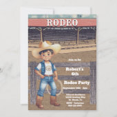 ウエスタンロデオカウボーイ/女性のカーボーイパーソナライズされた誕生日 招待状 (正面)