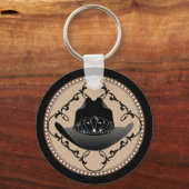 ウエスタンロデオクイーン女性のカーボーイ キーホルダー (正面)