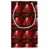 ウエスタンロデオクリスマス女性のカーボーイ抱き枕 スモールペーパーバッグ (裏面)