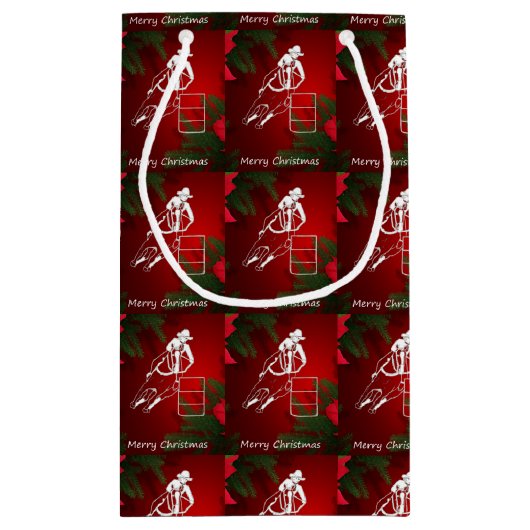 ウエスタンロデオクリスマス女性のカーボーイ抱き枕 スモールペーパーバッグ (裏面)