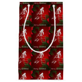 ウエスタンロデオクリスマス女性のカーボーイ抱き枕 スモールペーパーバッグ (正面)