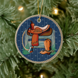 ウエスタンロデオサドルチャンピオンパパ セラミックオーナメント