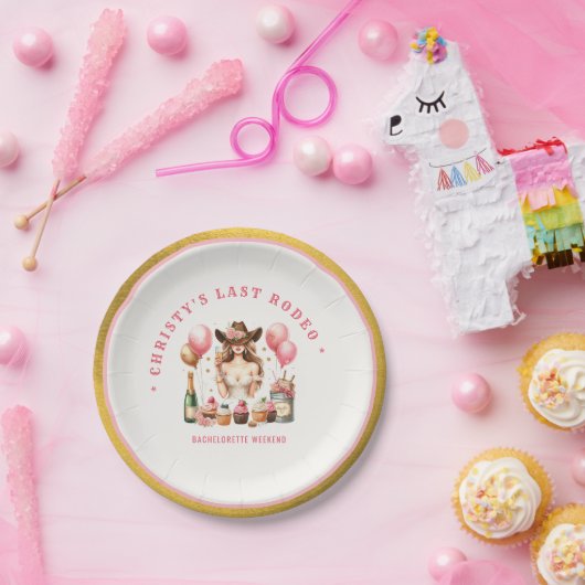 ウエスタンロデオバチェロレッテブライダルシャワー ペーパープレート (パーティー)