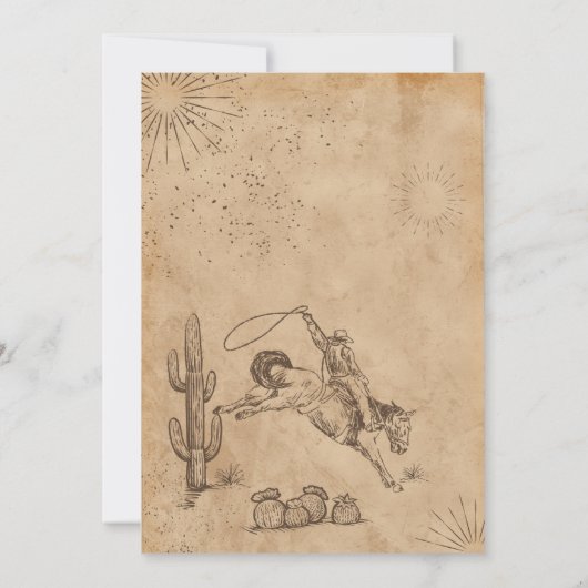 ウエスタンロデオファースト誕生日招待状 招待状 (裏面)