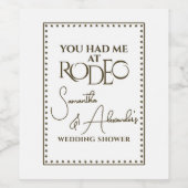 ウエスタンロデオブライダルカップルウェディングシャワー ワインラベル (シングルラベル)