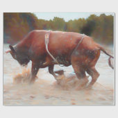 ウエスタンロデオブルカントリー素朴 ラッピングペーパー (フラット)