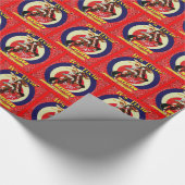 ウエスタンロデオヴィンテージ女性のカーボーイ飼育馬 ラッピングペーパー (角)